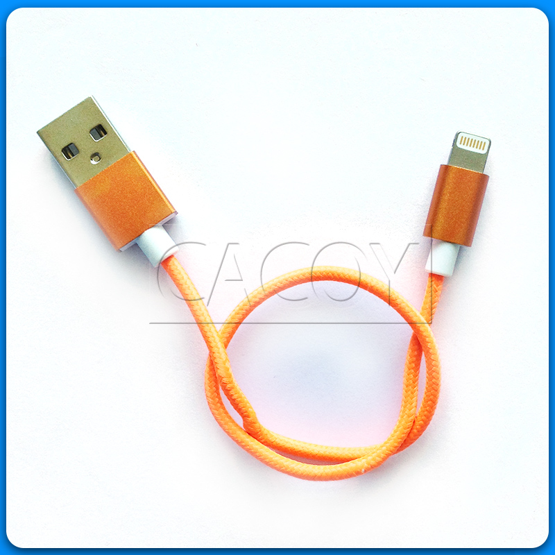 30cm orange braided MFi cable